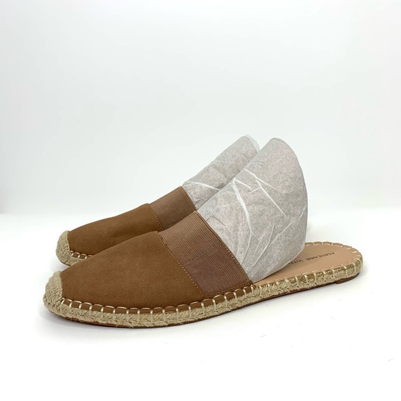Adrienne Vittadini Arnie Tan Espadrille Flat Mule Sandal Faux Leather Size 9 - Picture 3 of 15